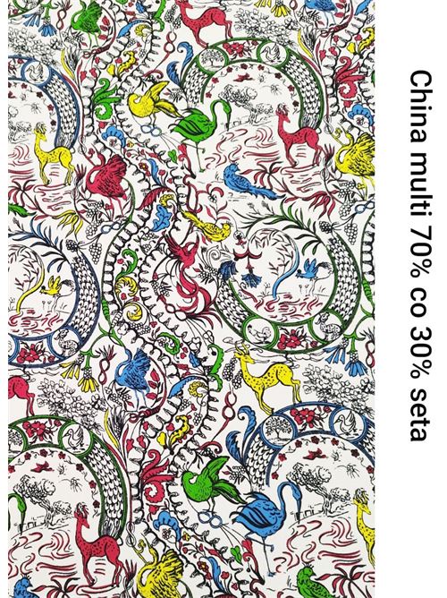 tessuto in seta e cotone stampa Laboratorio Capri | SETACOTONECHINAMULTICHINAMULTI